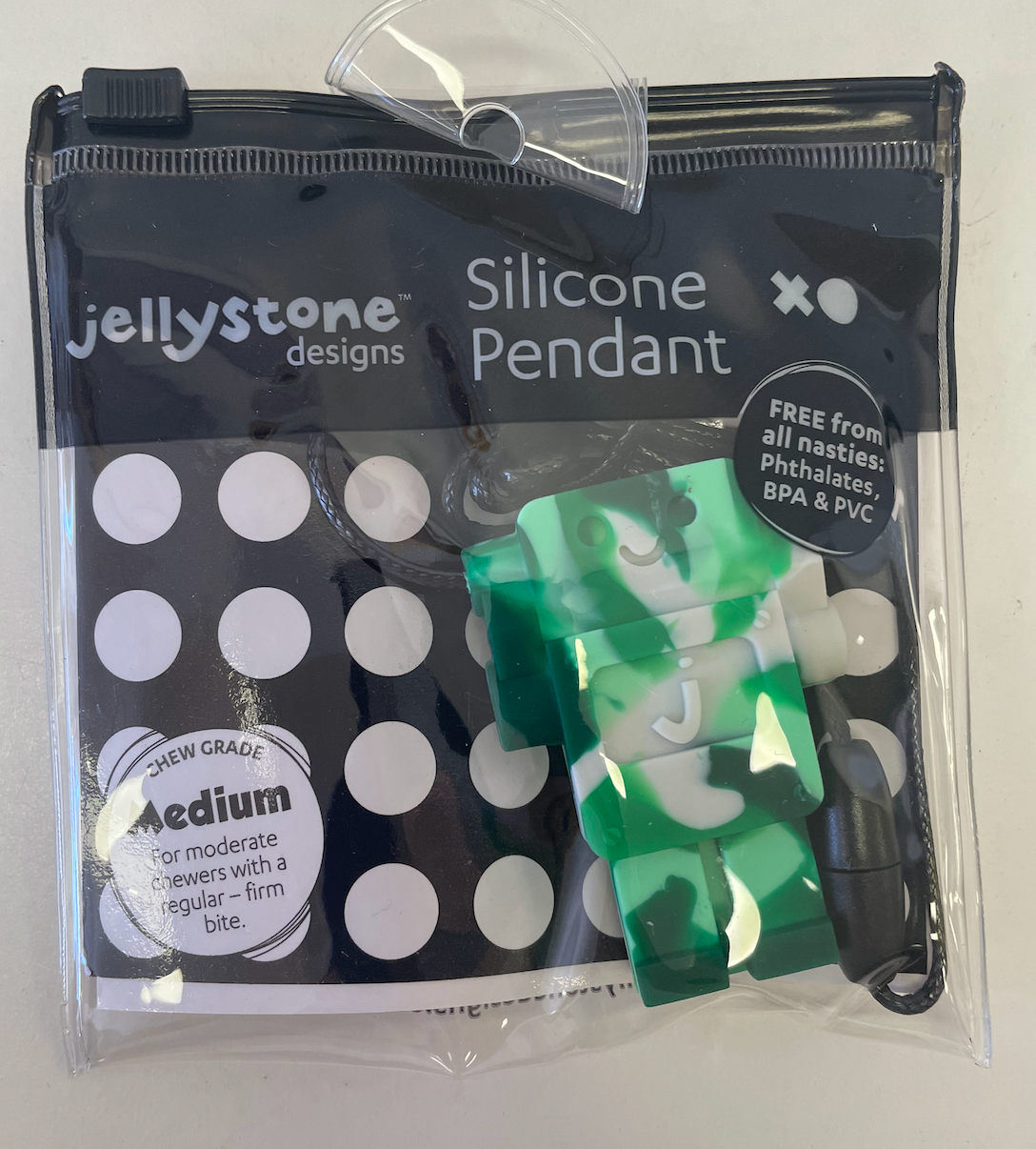 Chew pendants, bands and pencil toppers