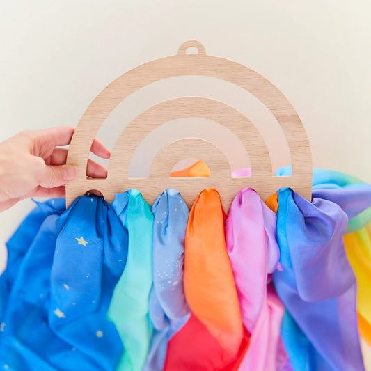 Rainbow Silk Display Wood