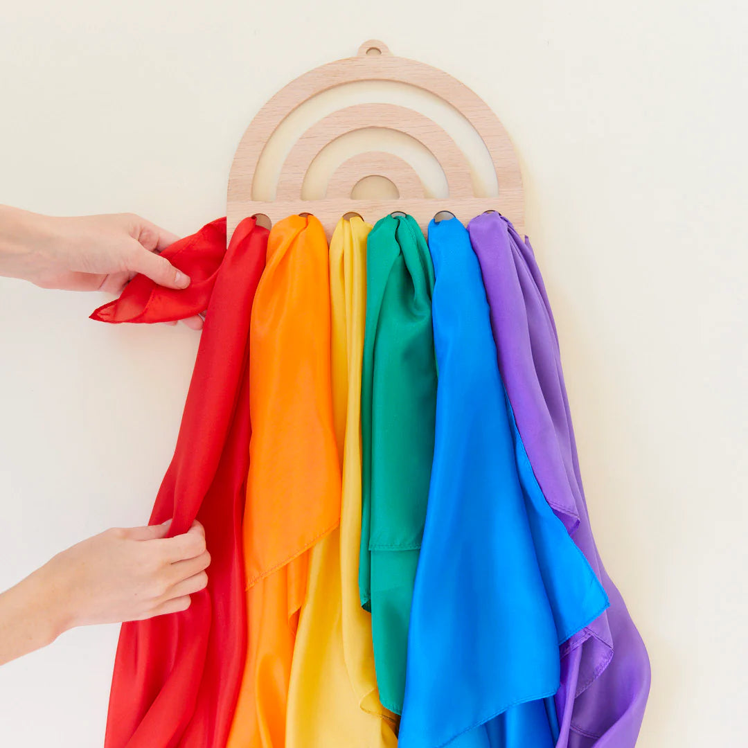 Rainbow Silk Display Wood