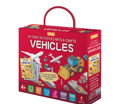 Sassi Arts Crafts Kids Children Activity Colouring Book Vehicles - Multi