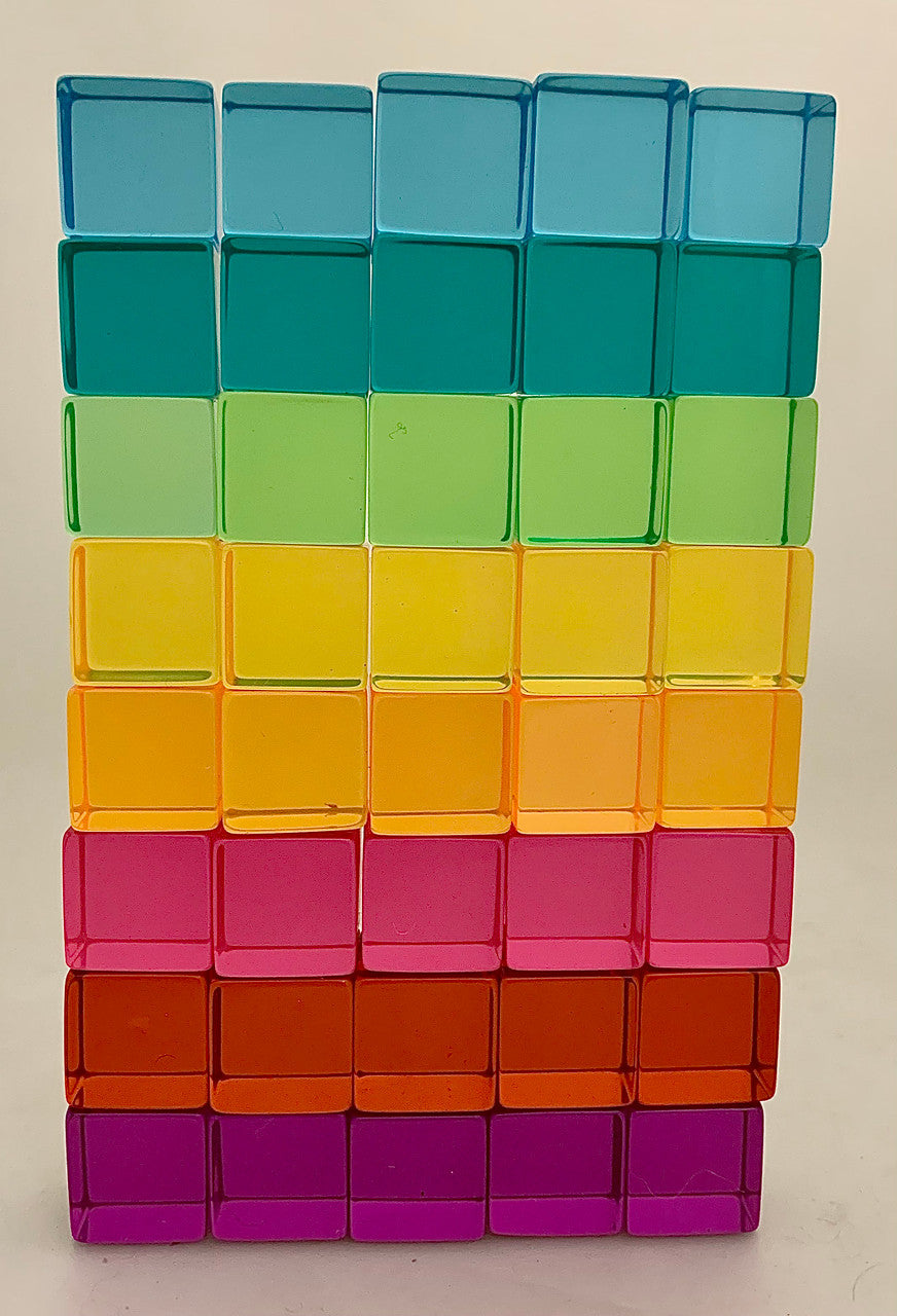 Bright Lucite Cubes 40 piece