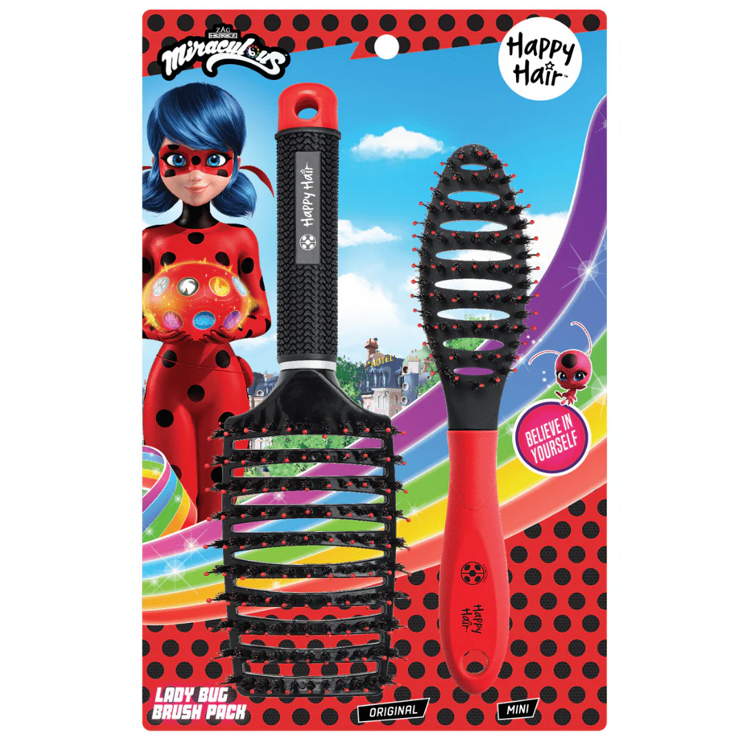 Happy Hair Brush Ladybug Gift Set