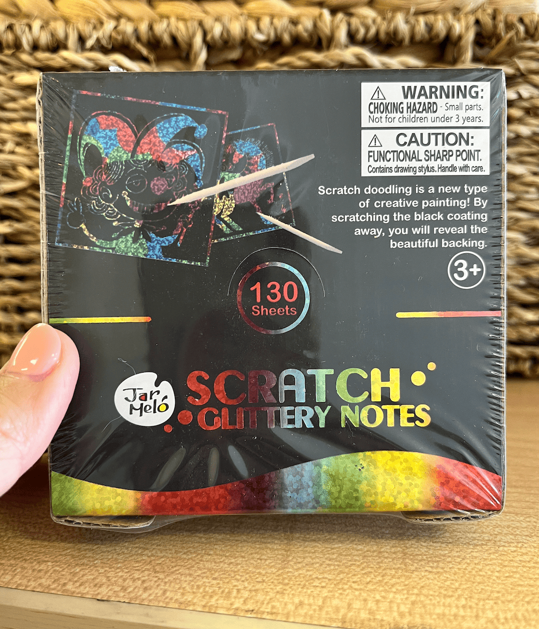 Scratch Glittery Notes — Jar Melo Scratch Glittery Notes, rainbow coloured, box of 130 — OT recommended, Australia
