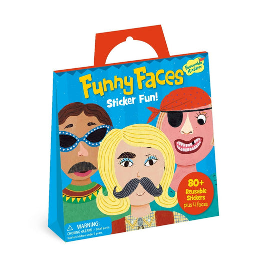 Funny Faces Reusable Sticker Tote - Stickers