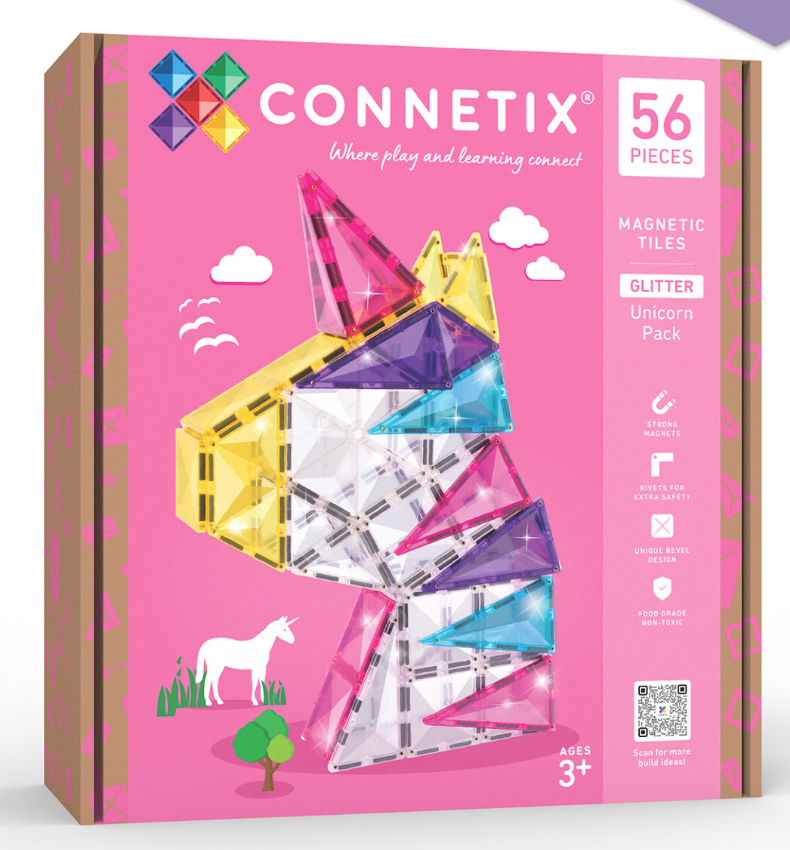Connetix Glitter Unicorn 56pc