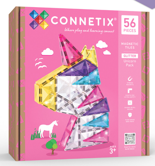 Connetix Glitter Unicorn 56pc
