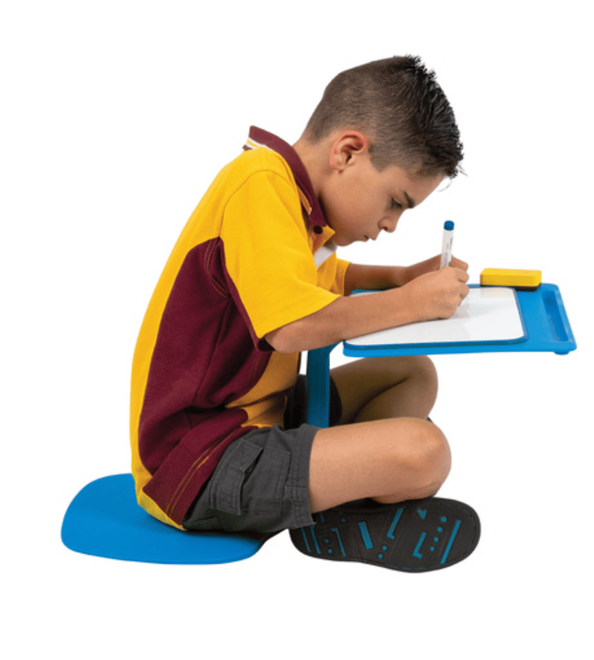Flexidesk — Blue desk and chair in one, lightweight, portable, stackable. good — OT recommended, Australia