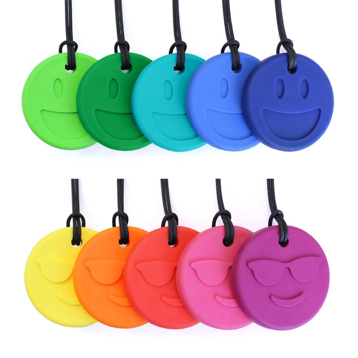 Smiley Face Chewmoji Chewelry | Ark — Say cheese! The double-sided Smiley Face Chewmoji® Necklace features a — OT recommended, Australia