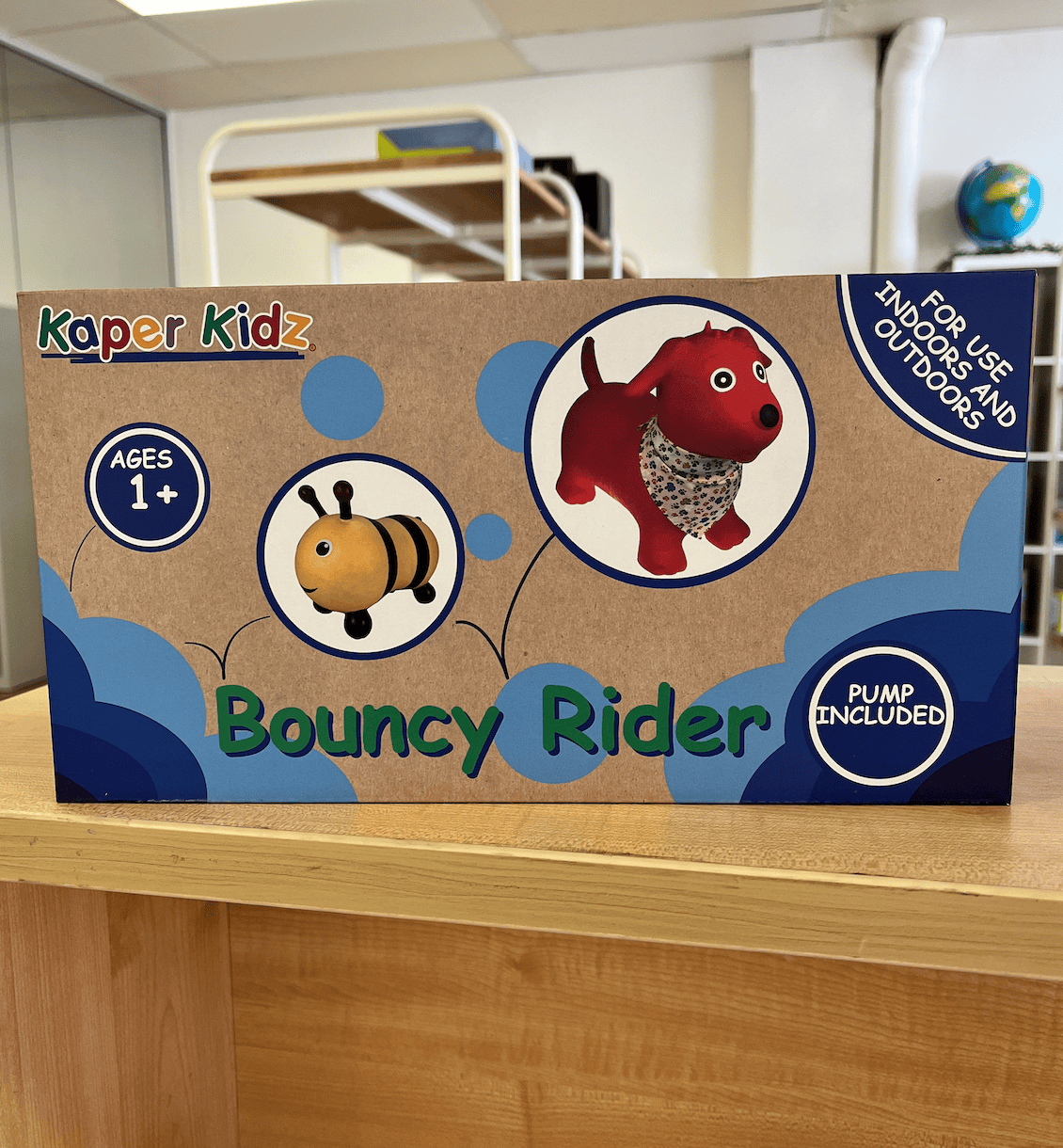 Bouncy Rider — Kaper Kidz Bouncy Rider. Pump included, Ages 1+ — OT recommended, Australia