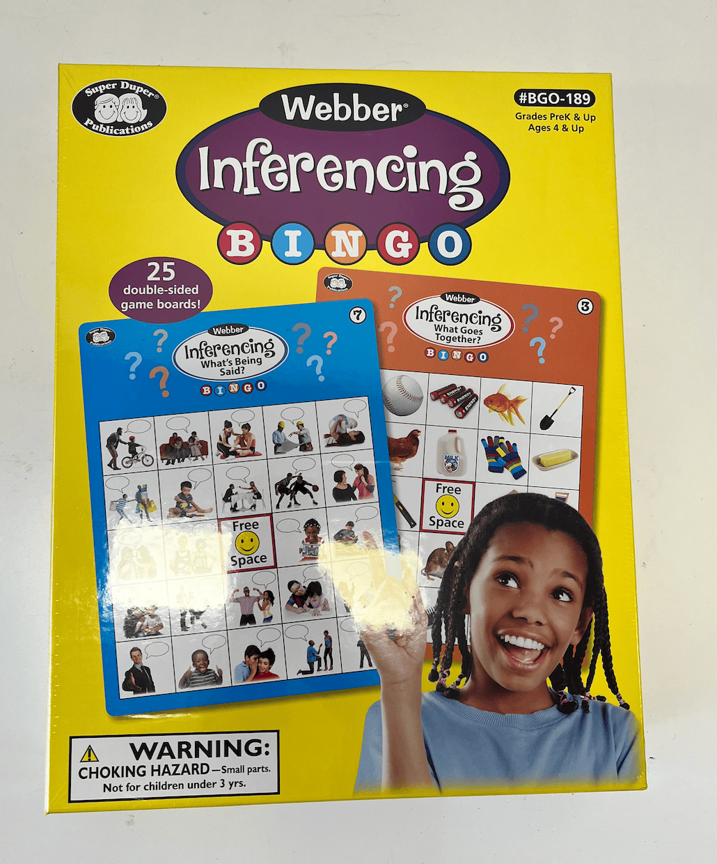 Webber Inferencing Bingo — Webber Inferencing Bingo by Super Duper, ages 4+, 25 double — OT recommended, Australia