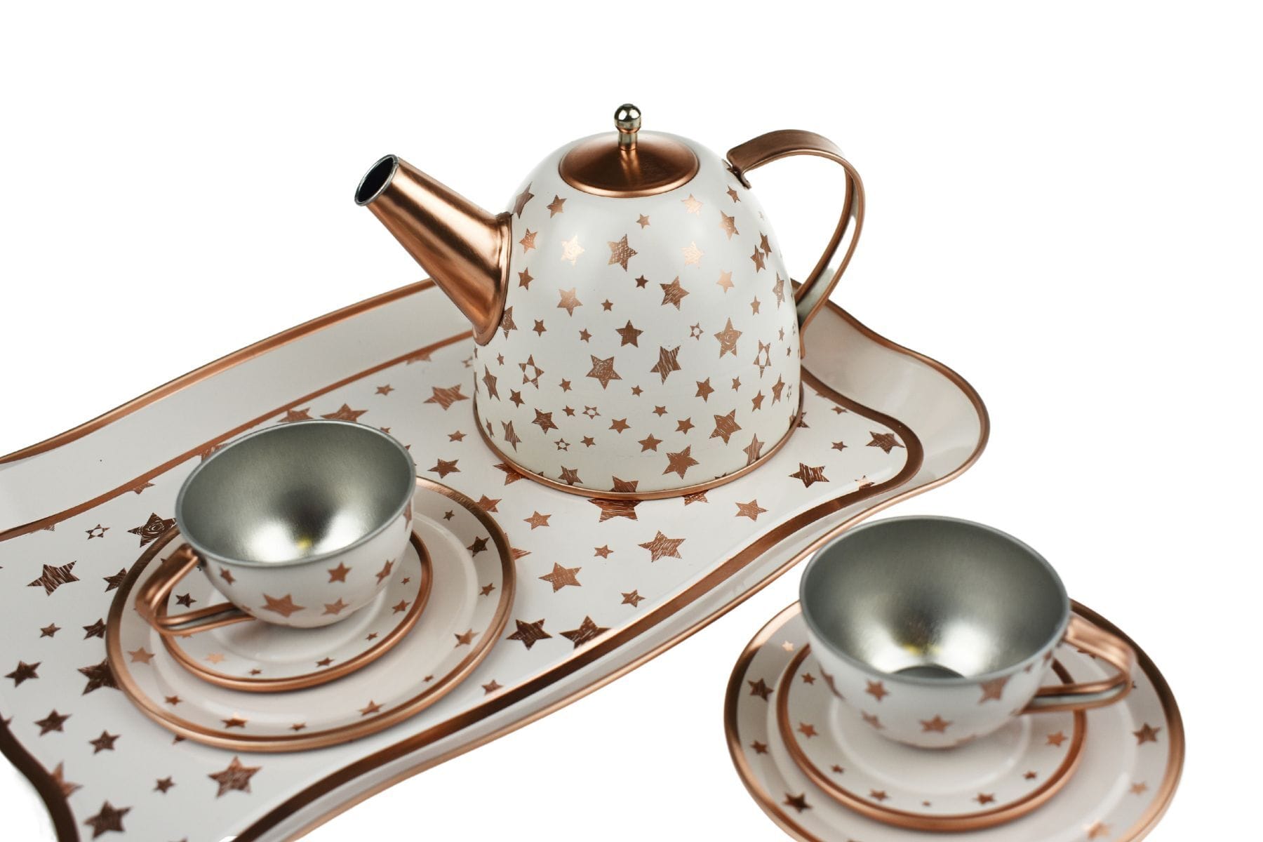 Tin Tea Set — Champion Brand Gold star Tin Tea set in a suitcase, — OT recommended, Australia