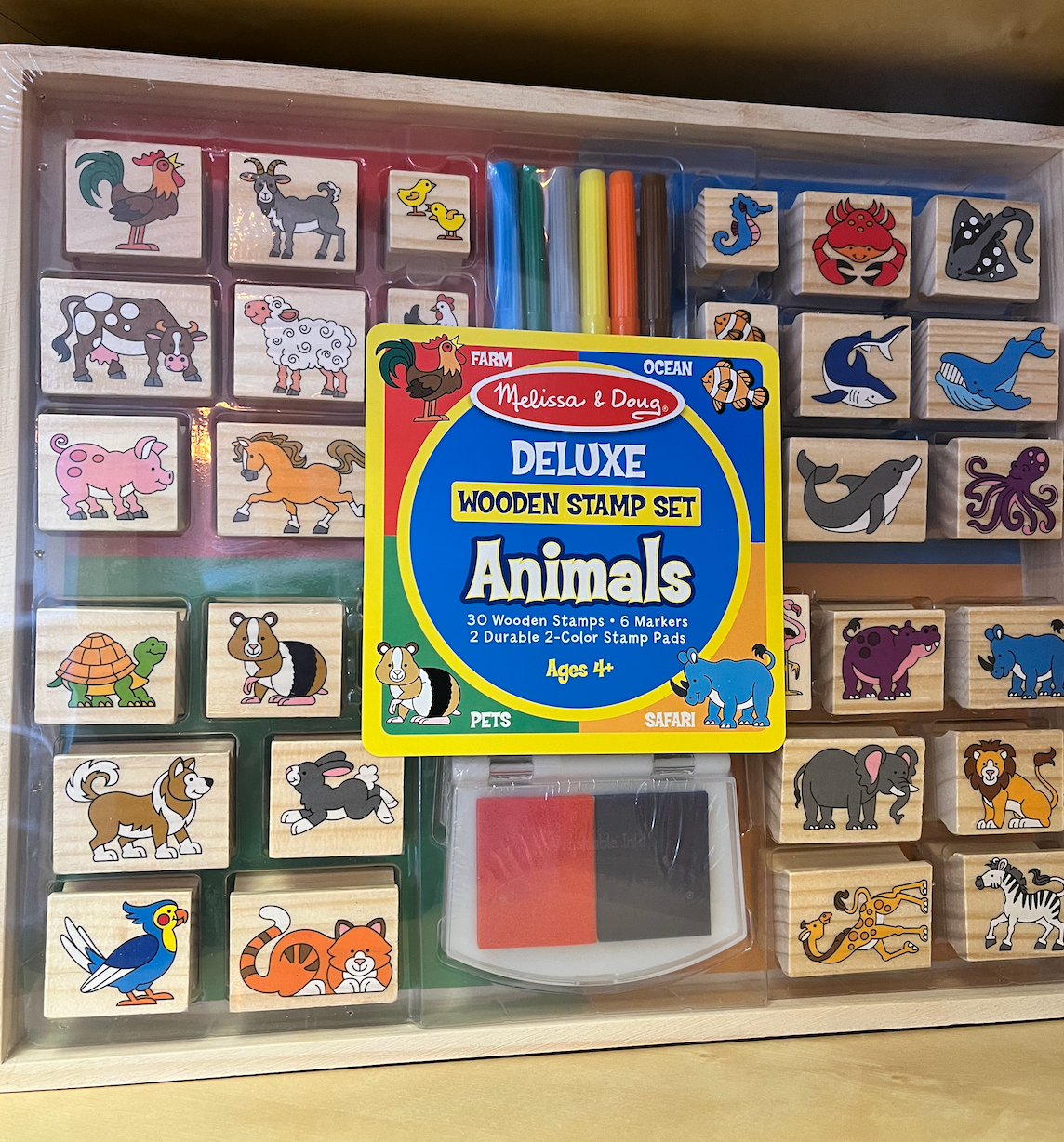 Deluxe Wooden Stamp Animal Stamp Set Melissa And Doug Wood Stamp Set