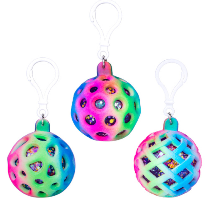 Squishy Glitter Ball Keychain