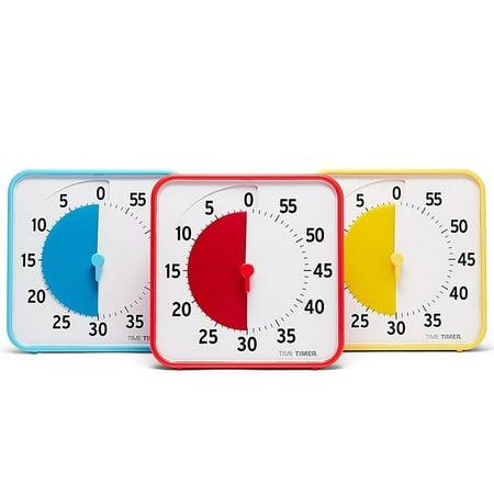 Time Timer 8 Inch Visual Timer Classroom Set — 60 Minute — Primary Colors (3-Pack)