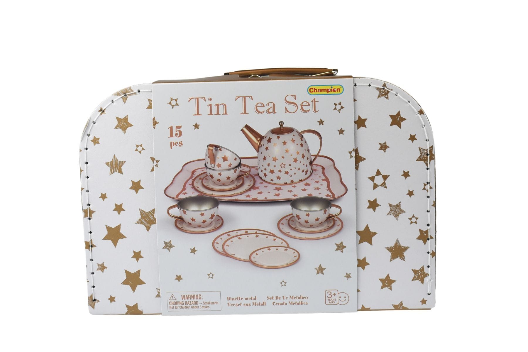 Tin Tea Set — Champion Brand Gold star Tin Tea set in a suitcase, — OT recommended, Australia